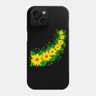 flower tendril yellow sunflowers flower pattern blooms Phone Case