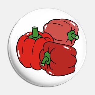 Three Red Bell Peppers Pin