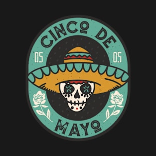 5 de Mayo I 5th May I Mexican Skull with Hat I Cinco de Mayo T-Shirt