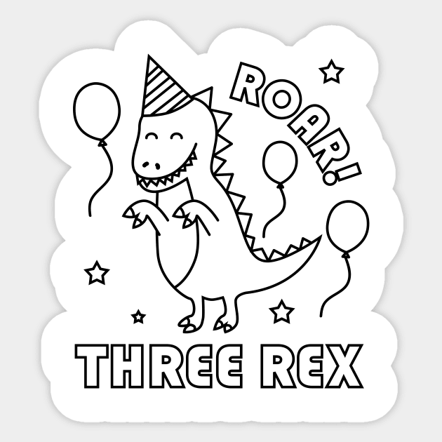 Dinosaur 4 years children 4 birthday T-Rex Dino' Sticker