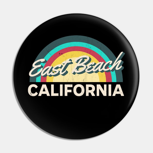 East Beach California Vintage Sunset Pin by jiromie