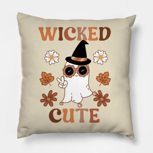 Wicked Cute Boho Hippie Halloween Ghost Pillow