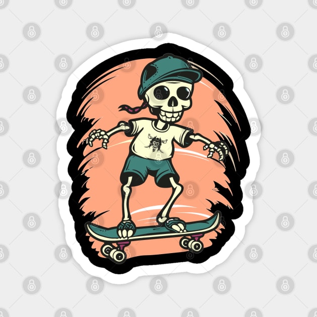 preppy skeleton Magnet by AlephArt