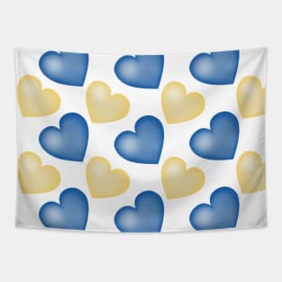 Hearts, Blue and Yellow Tapestry