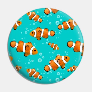 Tropical Clownfish & Bubbles Pattern Pin