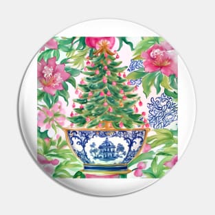 Christmas tree in chinoiserie jar Pin