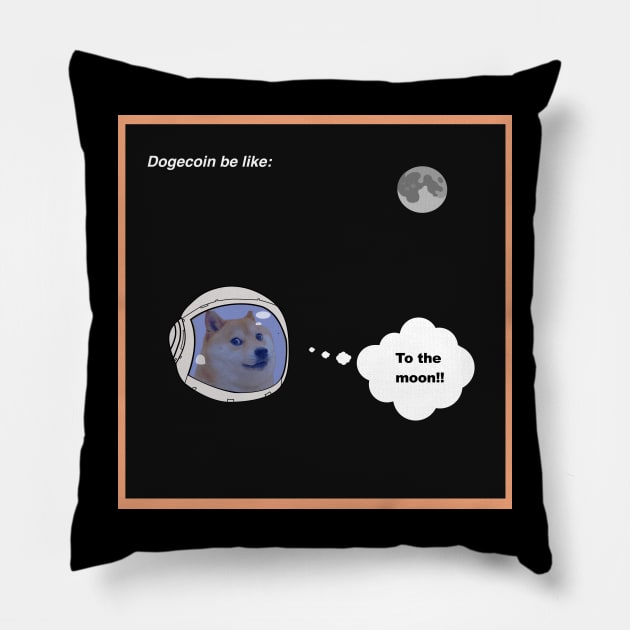 Dogecoin: To the Moon Pillow by Emperor