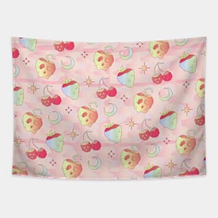 Pastel Goth Red Fruits Caramel Tapestry