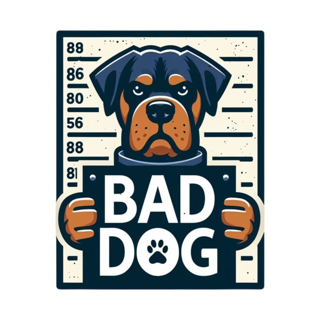 Illustrated Bad Dog Jail Mug Shot by Shawn's Domain
