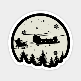 CH-47 Chinook Pulling Santa's Sleigh Magnet