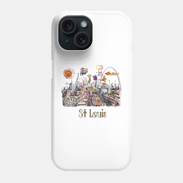 Saint Louis  Crazy City Life POP ART Phone Case by IconicTee