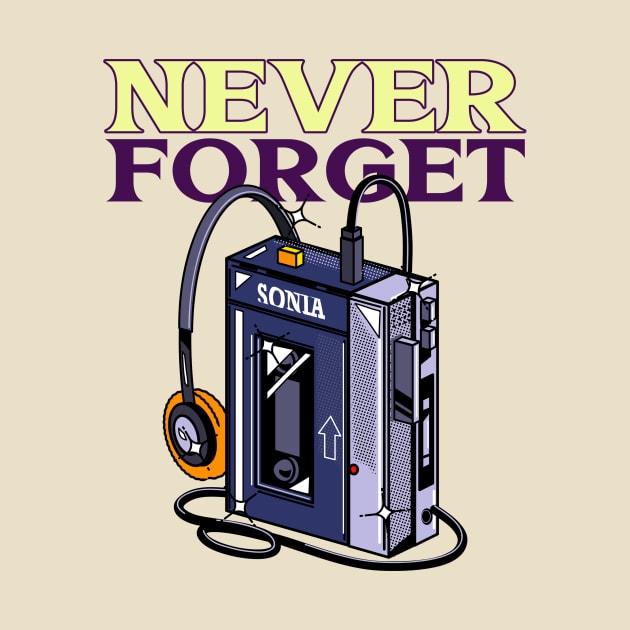 Never Forget Cassette Retro Vintage 60s 70s 80s 90s by TV Dinners