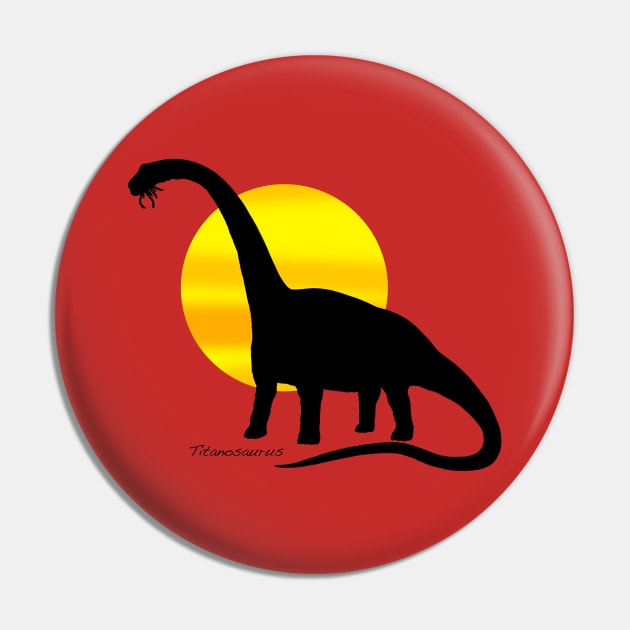 Titanosaurus Silhouette with Sun Pin by davidroland