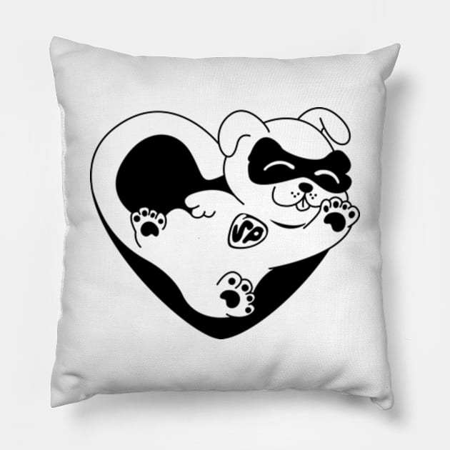 Super Pup doodle black version Super Puppy Dog Pillow