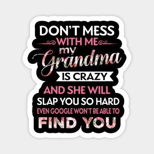 Don't Mess With Me My Grandma Is Crazy Magnet