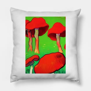 RED VAN GOGH STYLE MUSHROOMS Pillow