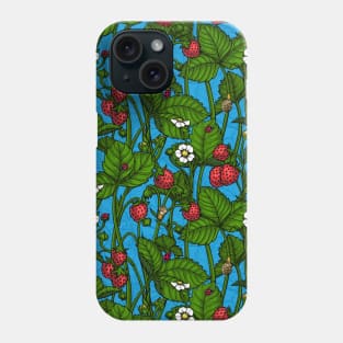 Wild strawberries, green and red Phone Case