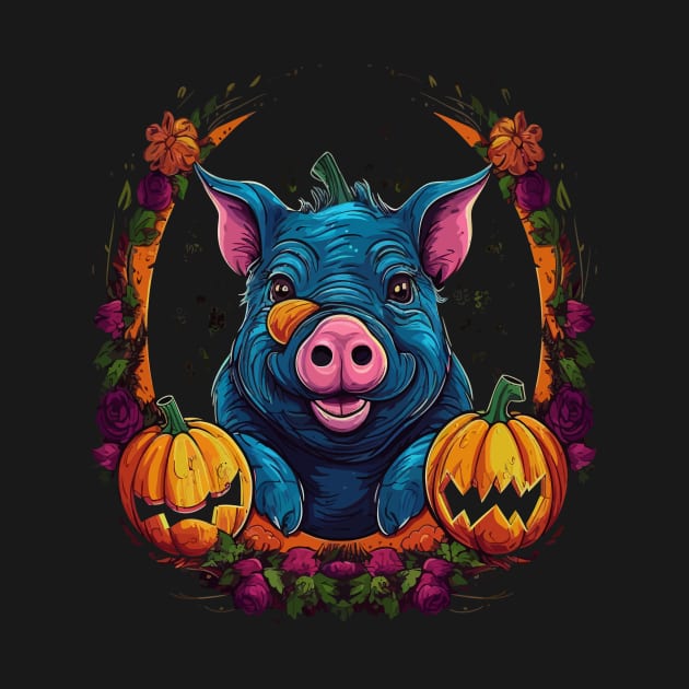 Pot-Bellied Pig Halloween by JH Mart