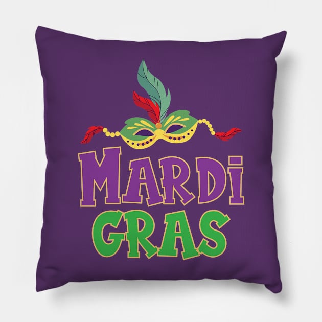 Awesome Mardi Gras design, Happy Mardi Gras Yall Pillow by printalpha-art