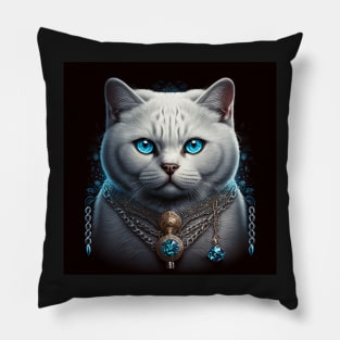 Majestic White British Shorthair Pillow