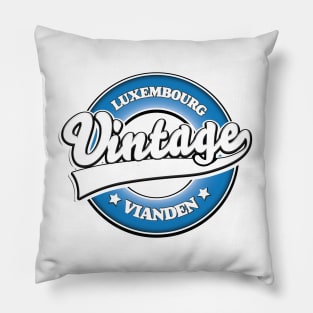 Vianden luxembourg retro logo Pillow