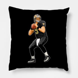 Drew Brees #9 Passes The Ball Pillow