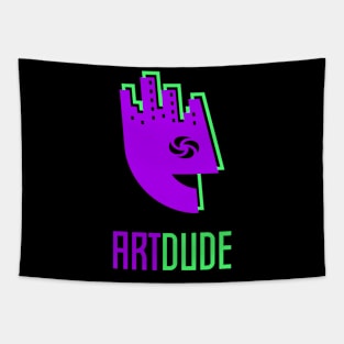 YourArtDude Logo In Purple And Lime Tapestry