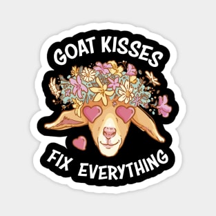 Spread Love and Laughter with Our Goat Kisses Fix Everything Magnet