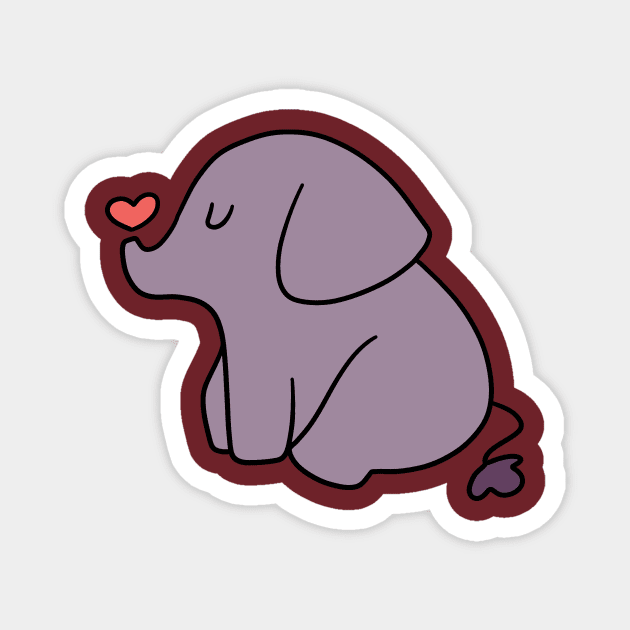 Little Heart Elephant Magnet by saradaboru