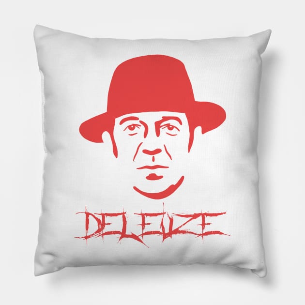 Deleuze Metal Font - French Philosophy Rhizome Author Pillow by isstgeschichte