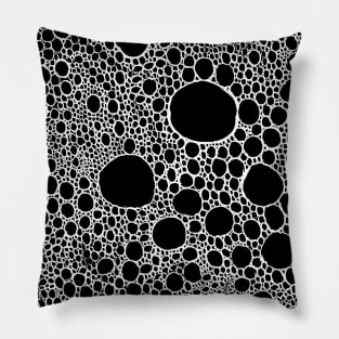 Dots pattern / circle pattern (white on black) Pillow