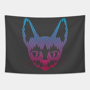 Geometric Cat Face Tapestry