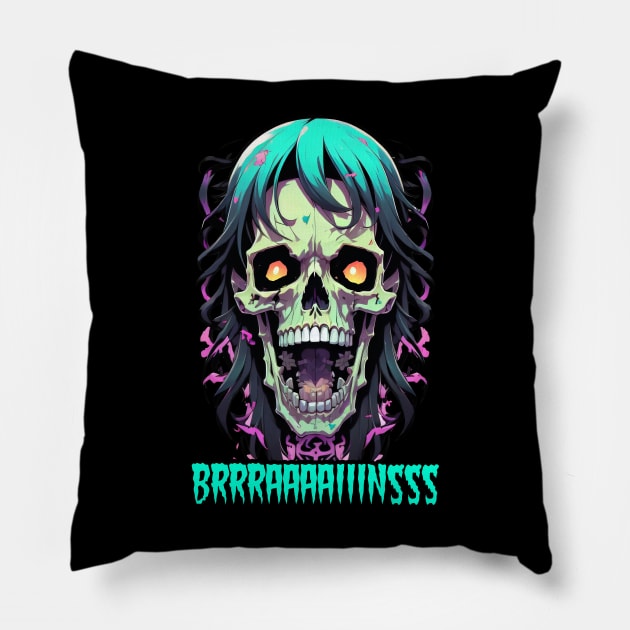 Braaaiinnnsss Pillow by DeathAnarchy