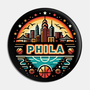 Philadelphia Basketball Fan Art Pin