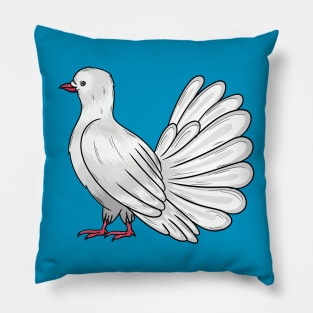 Fantail pigeon bird cartoon illustration Pillow