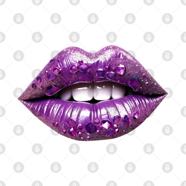 Bejeweled Purple Lips by Chromatic Fusion Studio