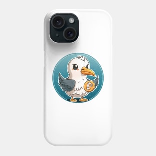 Whimsical Albatross Holding a Crypto Coin Phone Case
