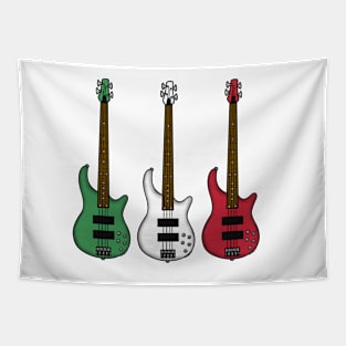 Bass Guitar Italian Flag Bassist Musician Italy Tapestry