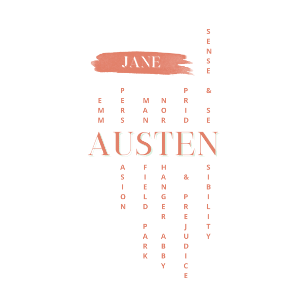 Jane Austen novels design by Miss Pell