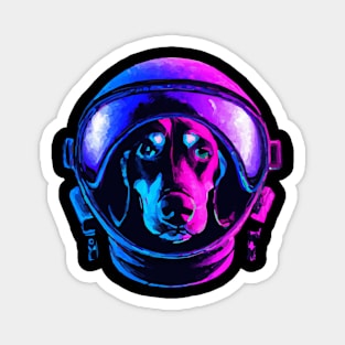 Dachshund Astronaut Dog Owner Wiener Dog Synthwave Dog Magnet