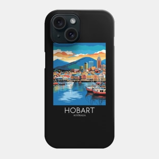 A Pop Art Travel Print of Hobart - Australia Phone Case