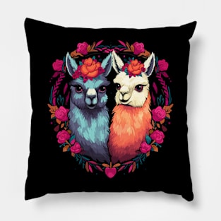 Alpaca Couple Valentine Pillow