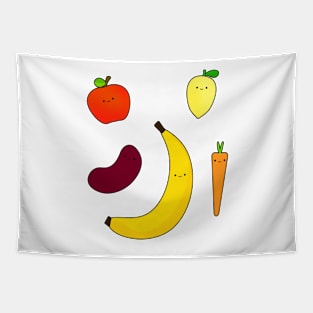 Cute Fruits & Vegetables Tapestry