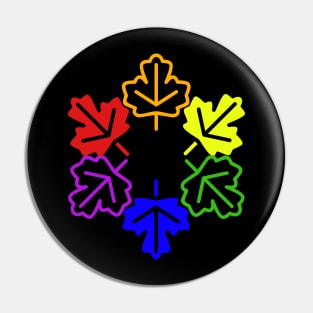 Gay Pride Fall Maple Leafs Pin