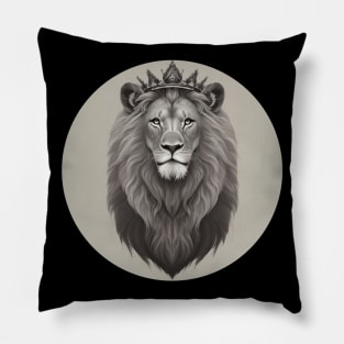 Regal Lion with Crown no.1 Pillow