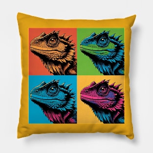 Bearded Dragon Pop Art - Cool Lizard Pillow