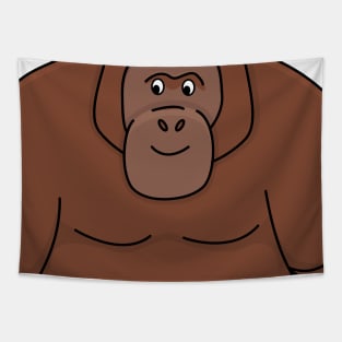 Cartoon cute brown Orangutan Tapestry