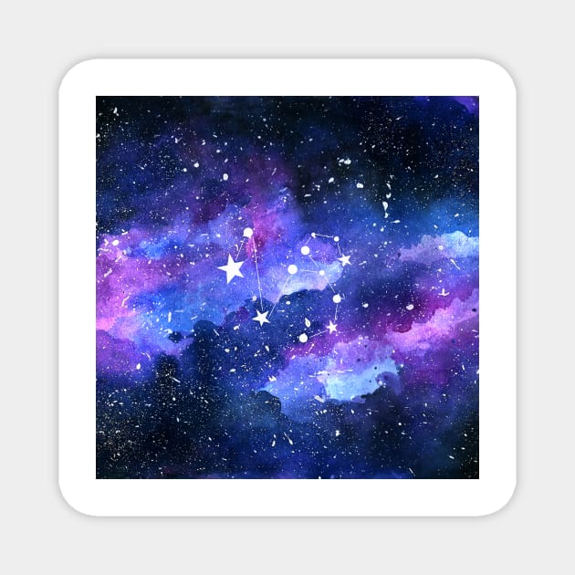 Galaxy Capricorn Star Sign Magnet by KathrinLegg