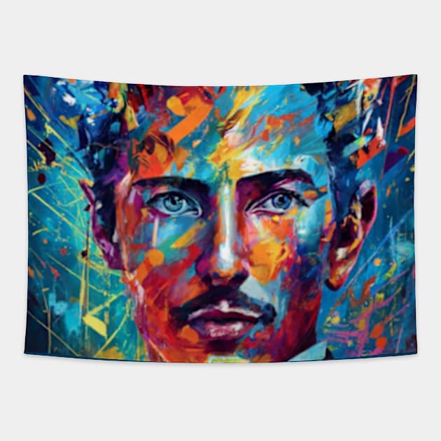 nikola tesla portrait Tapestry by Mailson