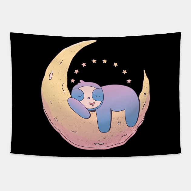 Sloth On Moon Sloth On The Moon Tapestry by BK55